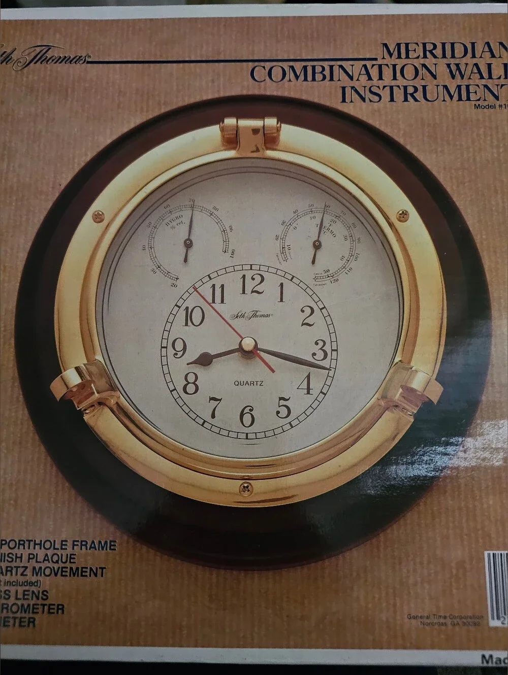 Seth Thomas Meridian Clock With Hygro & Thermo Gages